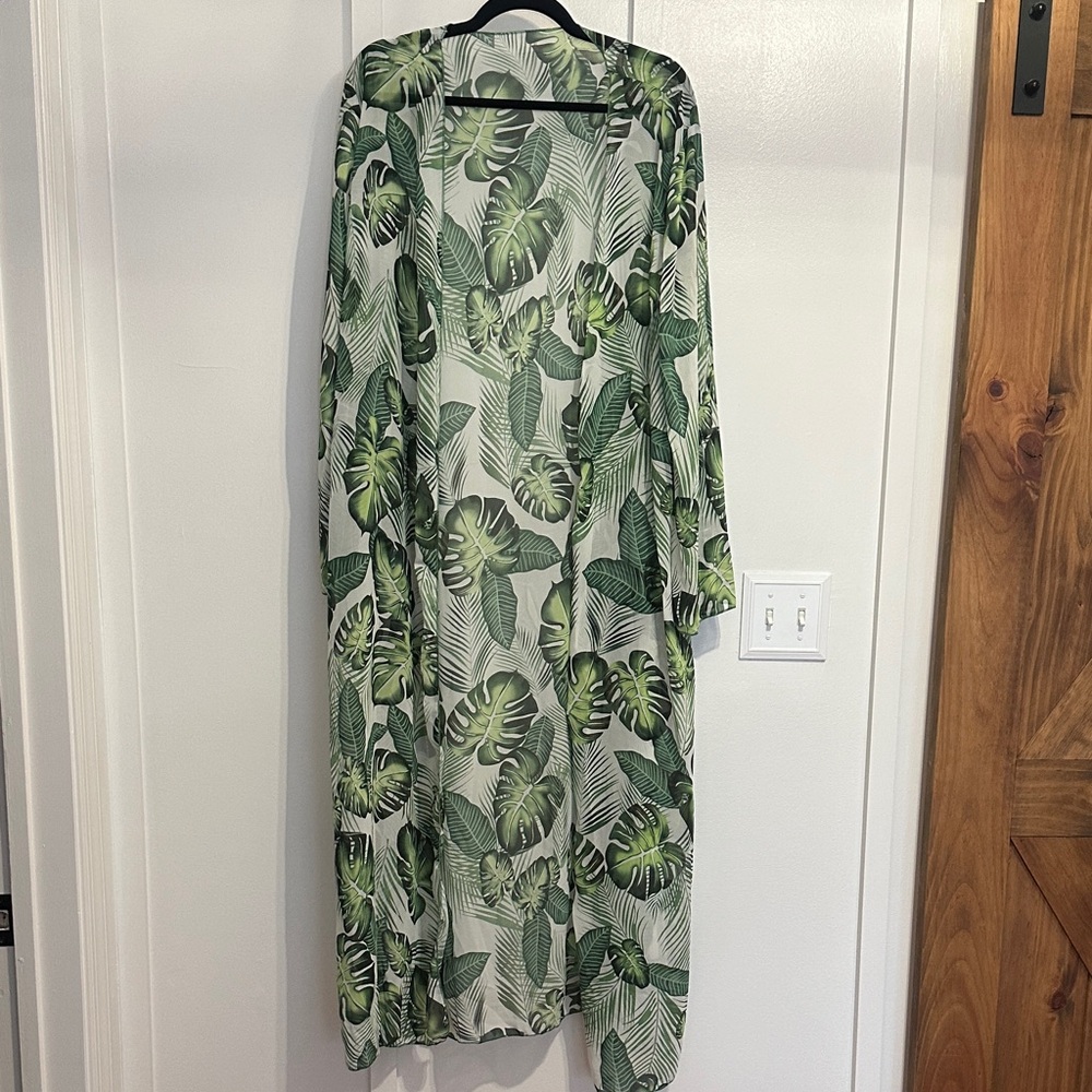Leaf Pattern Long Kimono